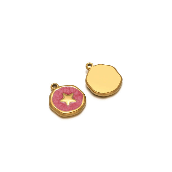 Stainless Steel Love Palm Peach Heart Pendant Oil Dripping Diy Retro Necklace Earrings Accessories