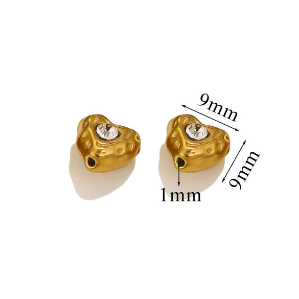 Stainless Steel Love Pattern Hollow Heart Bead Bracelet Jewelry Accessories With Crystal Diamond Zirconium Casting Process