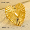 Stainless Steel Love Peach Heart Ring Electroplated Trendy Versatile Jewelry