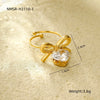 Stainless Steel Love Peach Heart Ring Electroplated Trendy Versatile Jewelry