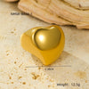 Stainless Steel Love Peach Heart Ring Electroplated Trendy Versatile Jewelry