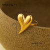 Stainless Steel Love Peach Heart Ring Electroplated Trendy Versatile Jewelry
