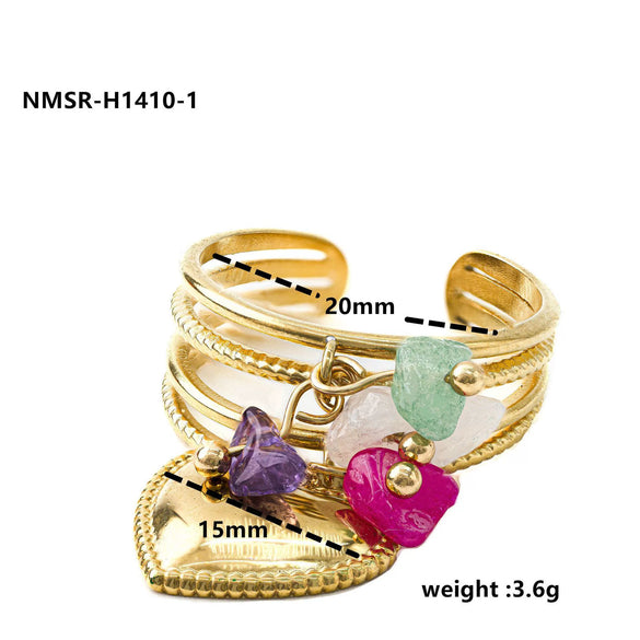 Stainless Steel Love Peach Heart Ring Electroplated Trendy Versatile Jewelry