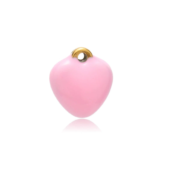 Stainless Steel Love Pendant Macaron Style Geometric Dripping Oil Peach Heart Women's Necklace Pendant