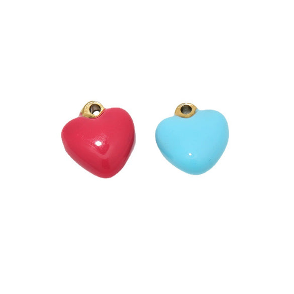 Stainless Steel Love Pendant Macaron Style Geometric Dripping Oil Peach Heart Women's Necklace Pendant