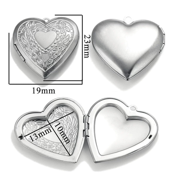 Stainless Steel Love Photo Box Pendant With Vintage Embossed Pattern And Electroplating For Necklace Jewelry Accessories