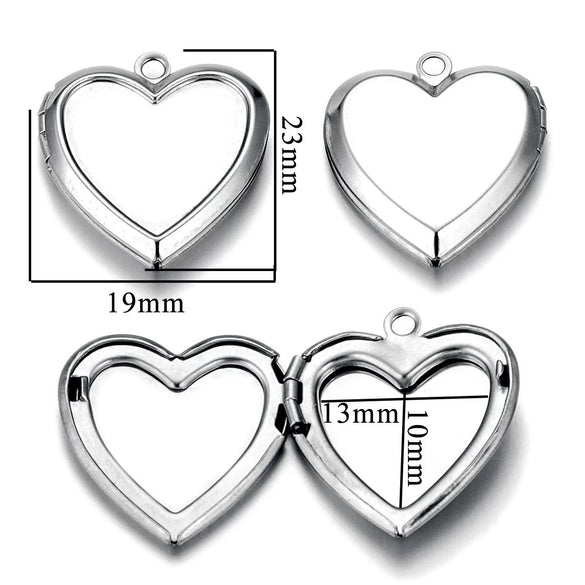 Stainless Steel Love Photo Box Pendant With Vintage Embossed Pattern And Electroplating For Necklace Jewelry Accessories