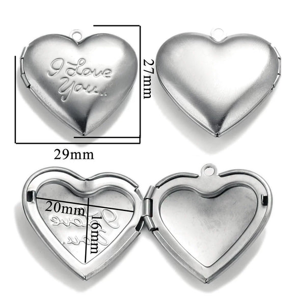 Stainless Steel Love Photo Box Pendant With Vintage Embossed Pattern And Electroplating For Necklace Jewelry Accessories