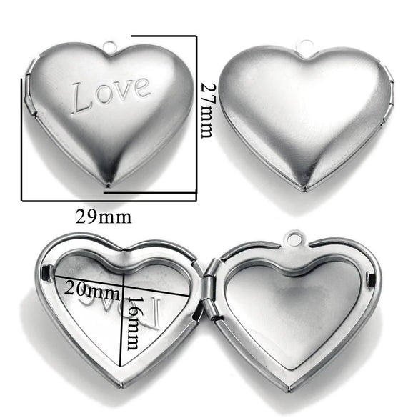 Stainless Steel Love Photo Box Pendant With Vintage Embossed Pattern And Electroplating For Necklace Jewelry Accessories