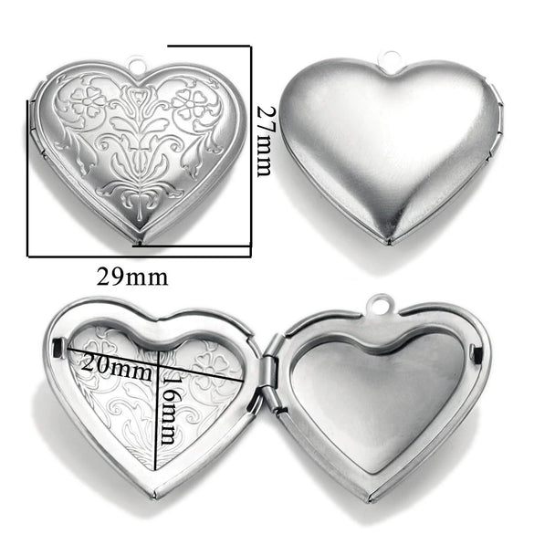 Stainless Steel Love Photo Box Pendant With Vintage Embossed Pattern And Electroplating For Necklace Jewelry Accessories