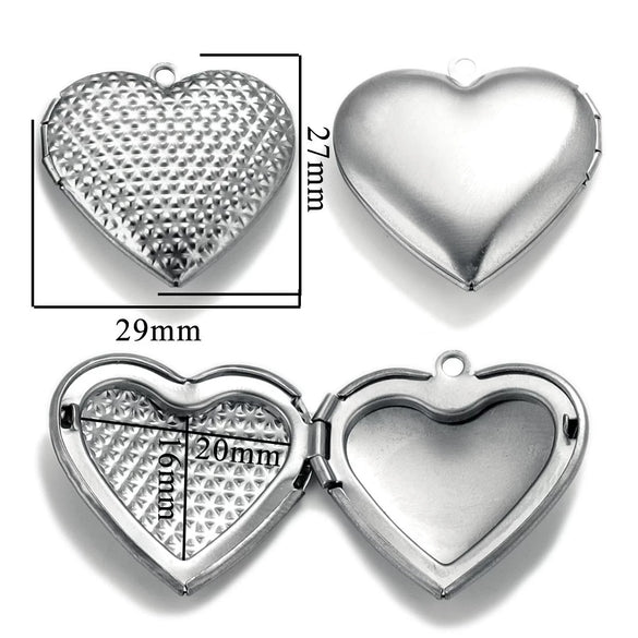 Stainless Steel Love Photo Box Pendant With Vintage Embossed Pattern And Electroplating For Necklace Jewelry Accessories