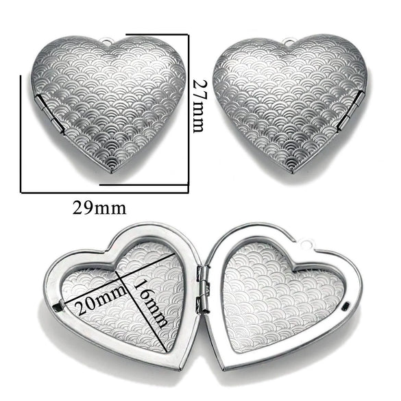 Stainless Steel Love Photo Box Pendant With Vintage Embossed Pattern And Electroplating For Necklace Jewelry Accessories