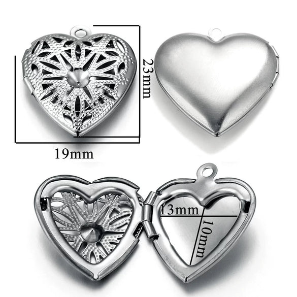 Stainless Steel Love Photo Box Pendant With Vintage Embossed Pattern And Electroplating For Necklace Jewelry Accessories