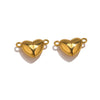 Stainless Steel Love Shape Magnetic Buckle Pendant Leather Bracelet Jewelry Making Accessories With Electroplating