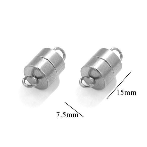 Stainless Steel Love Shape Magnetic Buckle Pendant Leather Bracelet Jewelry Making Accessories With Electroplating
