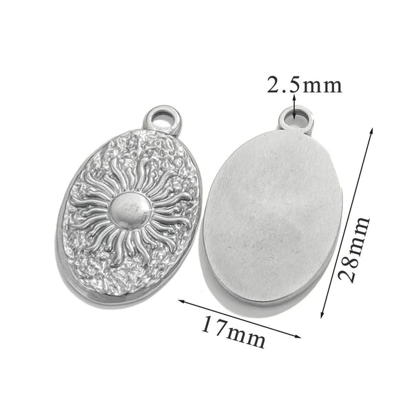 Stainless Steel Love Shape Tarot Sun Star Inspired Electroplated Necklace Pendant Jewelry Accessories
