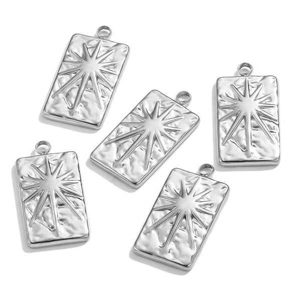 Stainless Steel Love Shape Tarot Sun Star Inspired Electroplated Necklace Pendant Jewelry Accessories
