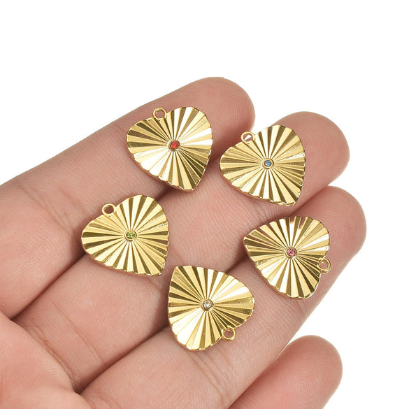 Stainless Steel Love Shaped Oil Pressure Pleated Pattern Tag Pendant Electroplated Bracelet Necklace Accessories