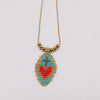 Stainless Steel Love Tag Necklace Hand Woven With Glass And Glaze