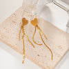 Stainless Steel Love Tassel Earrings Electroplated Medieval Geometric Style Jewelry For Women