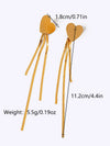 Stainless Steel Love Tassel Earrings Electroplated Medieval Geometric Style Jewelry For Women