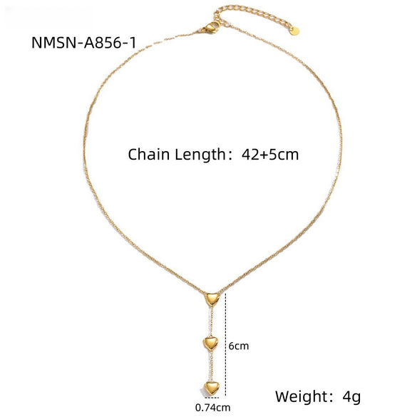 Stainless Steel Love Tassel Pendant Electroplated Clavicle Necklace For Women