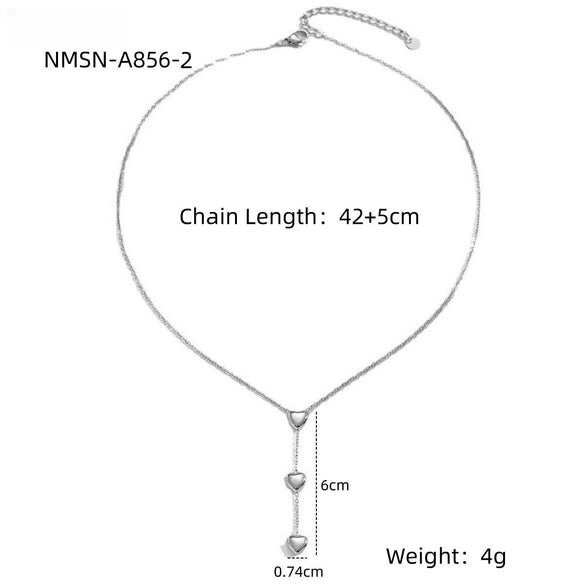 Stainless Steel Love Tassel Pendant Electroplated Clavicle Necklace For Women