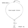 Stainless Steel Love Tassel Pendant Electroplated Clavicle Necklace For Women