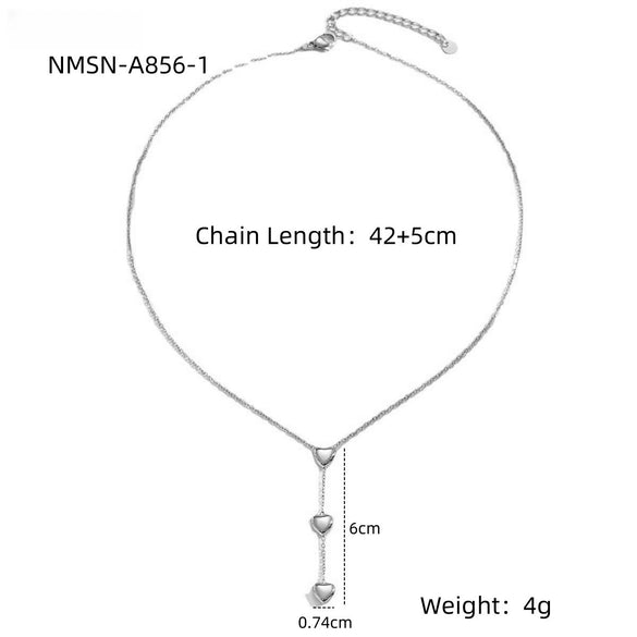 Stainless Steel Love Tassel Pendant Electroplated Clavicle Necklace For Women