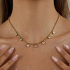 Stainless Steel Love Zircon Electroplated Bracelet And Necklace With Heart Water Drop Bell Patterns For Women