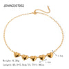 Stainless Steel Love Zircon Electroplated Bracelet And Necklace With Heart Water Drop Bell Patterns For Women