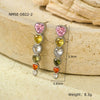 Stainless Steel Love Zircon Tassel Earrings Electroplated Minimalist Style For Women
