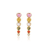 Stainless Steel Love Zircon Tassel Earrings Electroplated Minimalist Style For Women
