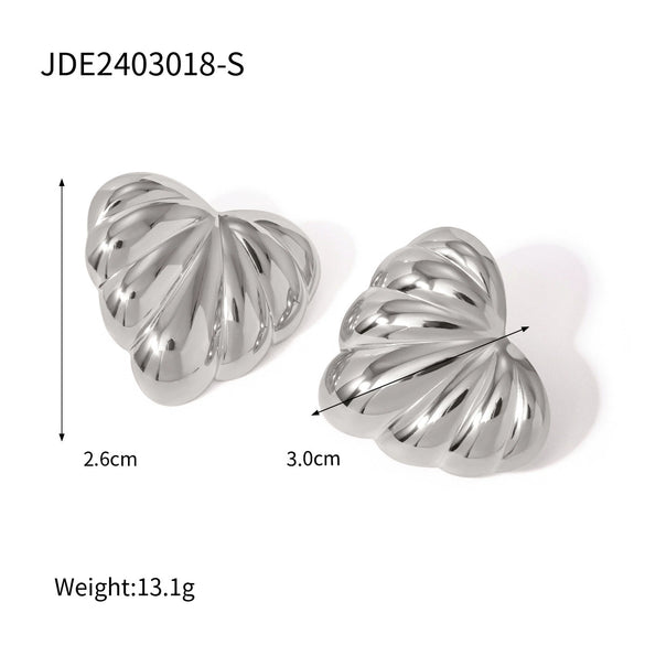 Stainless Steel Loveshaped Electroplated Earrings