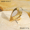 Stainless Steel Loveshaped Geometric Earrings And Open Rings Electroplated Fashion Jewelry For Women