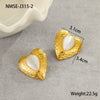 Stainless Steel Loveshaped Geometric Earrings And Open Rings Electroplated Fashion Jewelry For Women