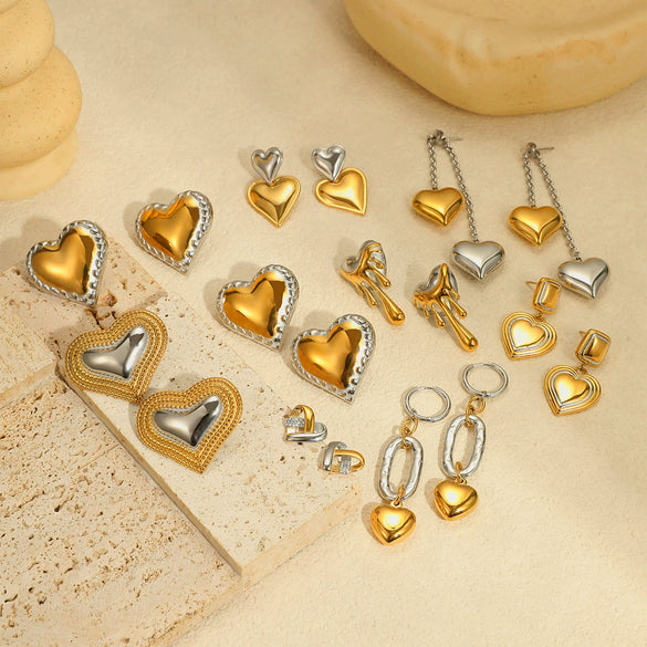 Stainless Steel Loveshaped Geometric Fashion Electroplated Women's Earrings