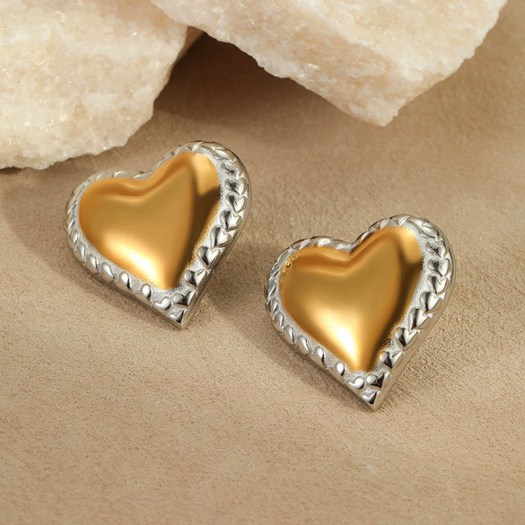 Stainless Steel Loveshaped Geometric Fashion Electroplated Women's Earrings