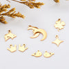 Stainless Steel Lucky Grass Crown Whale Dolphin Moon Polished Electroplated Diy Jewelry Pendant Accessories