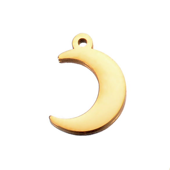 Stainless Steel Lucky Grass Crown Whale Dolphin Moon Polished Electroplated Diy Jewelry Pendant Accessories