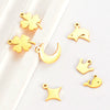 Stainless Steel Lucky Grass Crown Whale Dolphin Moon Polished Electroplated Diy Jewelry Pendant Accessories