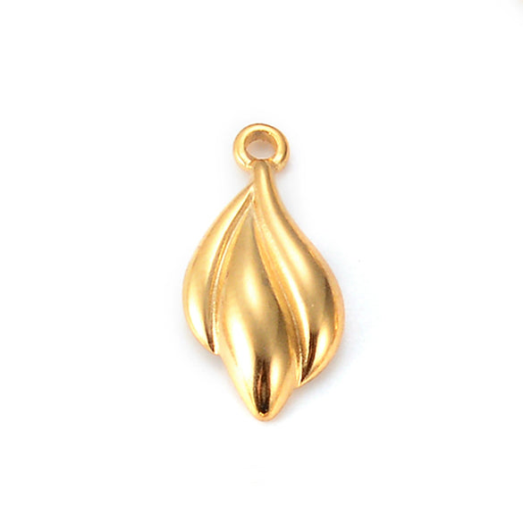 Stainless Steel Lucky Grass Shell Leaf Electroplated Handmade Jewelry Accessories Pendant Necklace Earrings