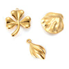 Stainless Steel Lucky Grass Shell Leaf Electroplated Handmade Jewelry Accessories Pendant Necklace Earrings