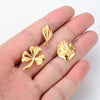 Stainless Steel Lucky Grass Shell Leaf Electroplated Handmade Jewelry Accessories Pendant Necklace Earrings