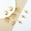 Stainless Steel Lucky Grass Shell Leaf Electroplated Handmade Jewelry Accessories Pendant Necklace Earrings