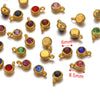 Stainless Steel Lucky Stone Pendant With Dragon Pattern And Gold Electroplating For Diy Jewelry