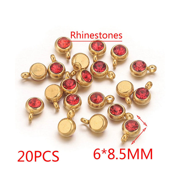 Stainless Steel Lucky Stone Pendant With Dragon Pattern And Gold Electroplating For Diy Jewelry