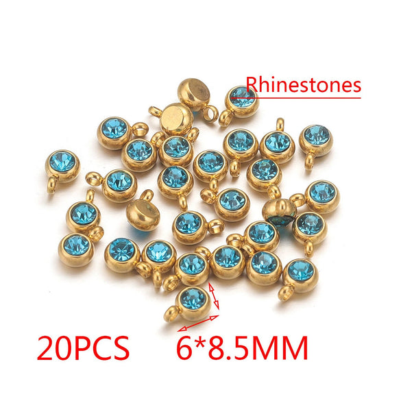 Stainless Steel Lucky Stone Pendant With Dragon Pattern And Gold Electroplating For Diy Jewelry