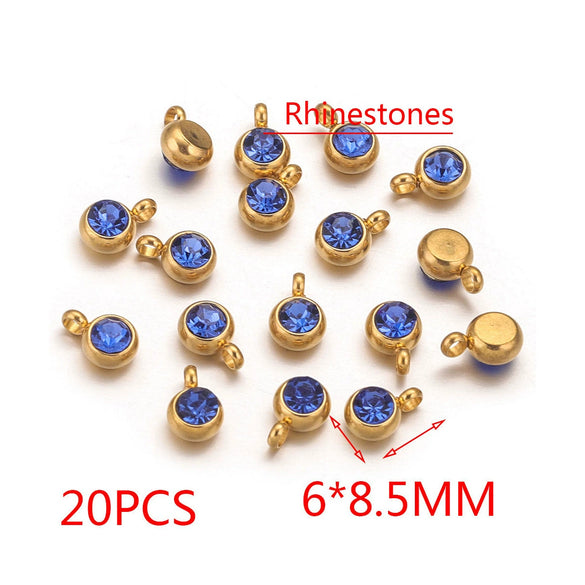 Stainless Steel Lucky Stone Pendant With Dragon Pattern And Gold Electroplating For Diy Jewelry