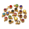 Stainless Steel Lucky Stone Pendant With Dragon Pattern And Gold Electroplating For Diy Jewelry